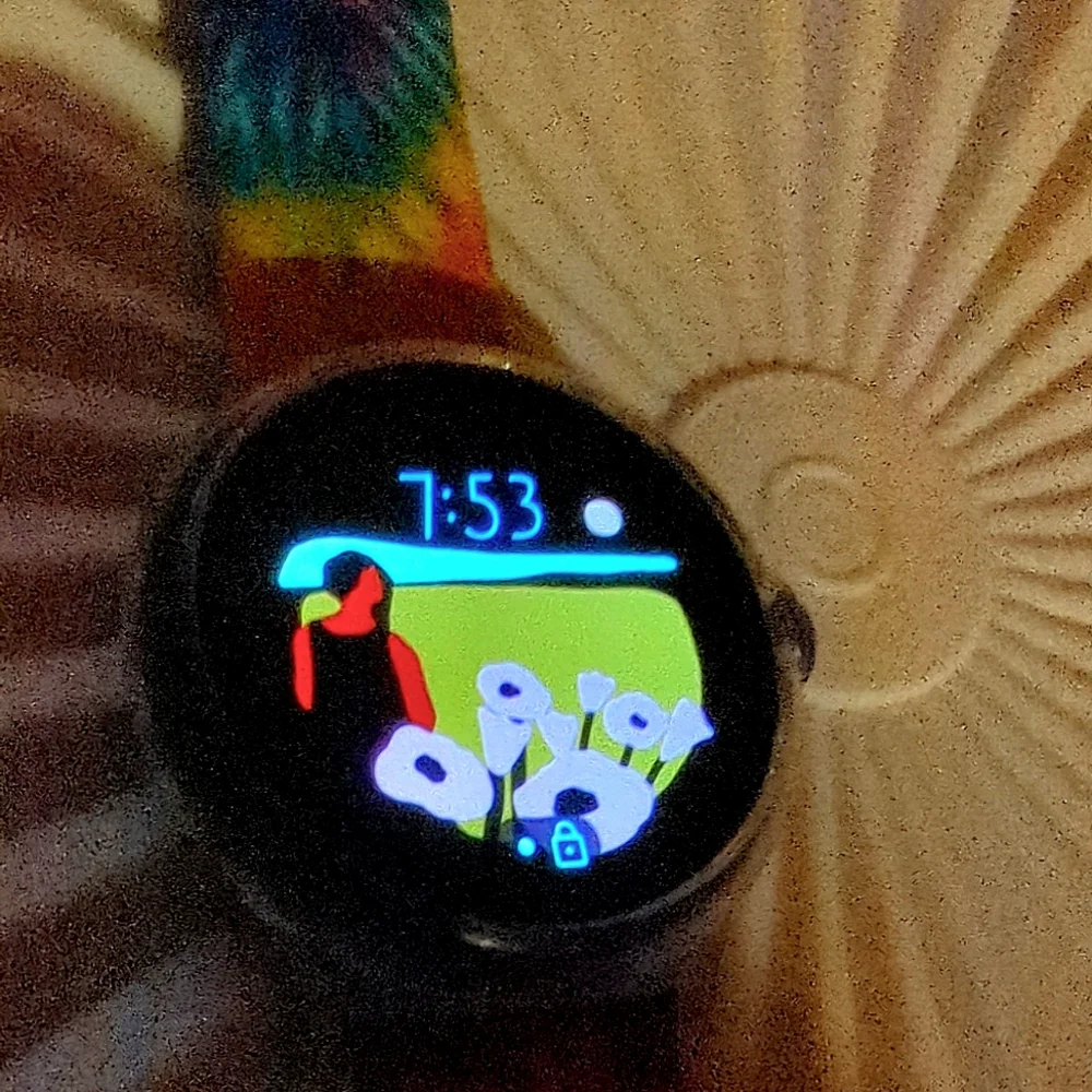 Google Pixel Watch With Charger and The Dye Band